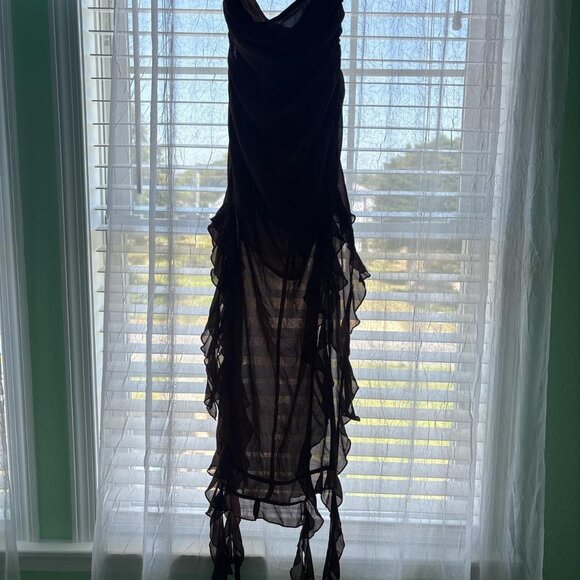 NWT Lioness Whimsigoth Dress Womens XS Brown Sheer Fairy Y2K - Picture 8 of 8